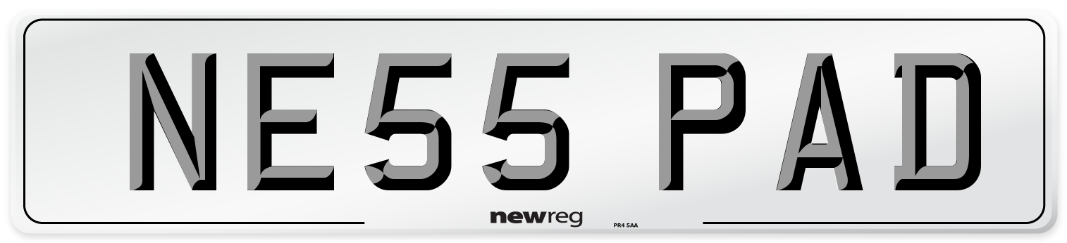 NE55 PAD Number Plate from New Reg